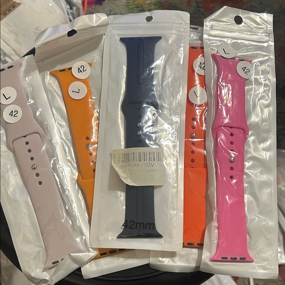 Smartwatch Band Set - Pink, Orange, Blue, lilac& bright orange